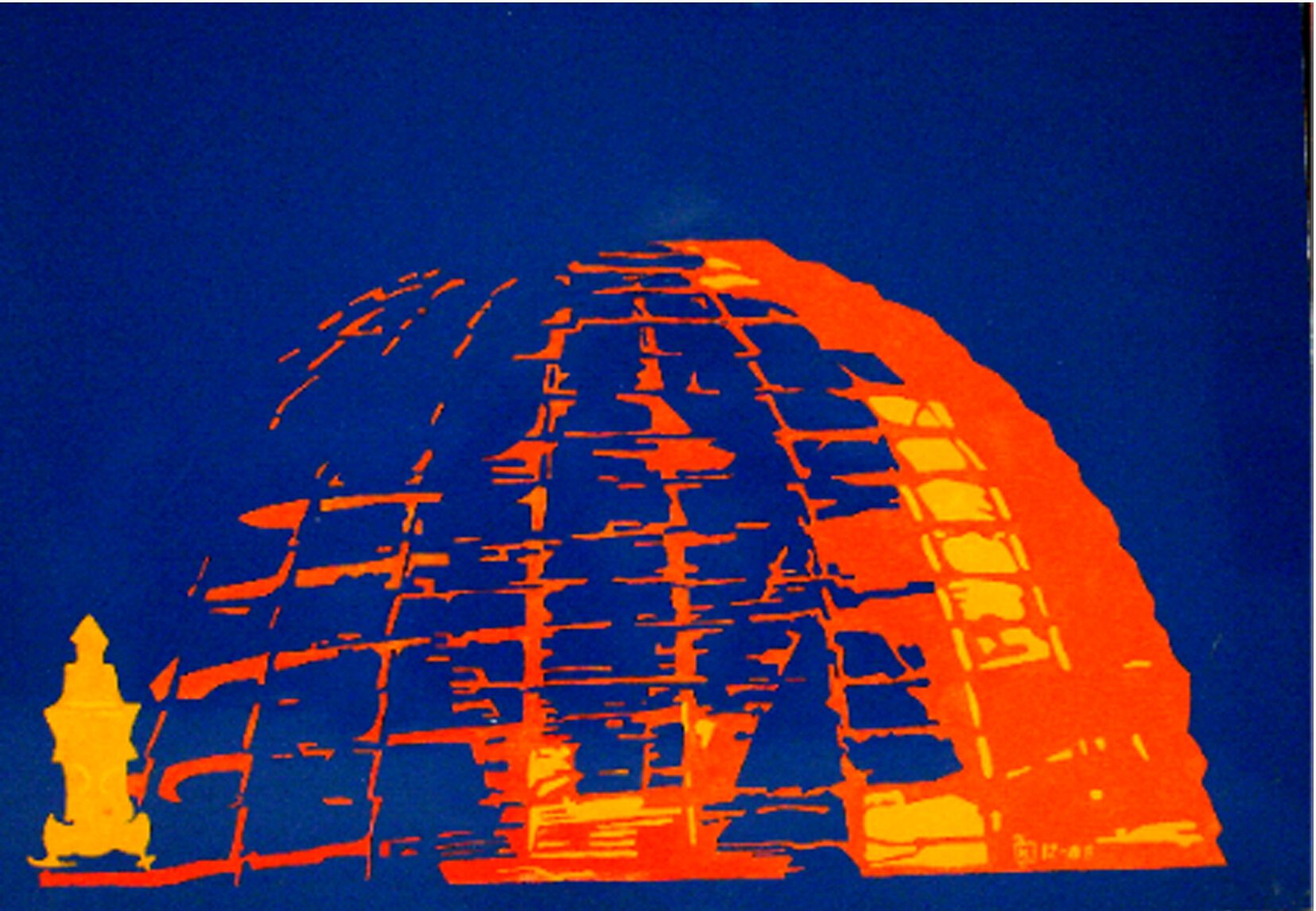 Reichstag in Blau Orange
